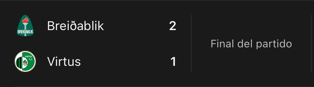 Tremendo partido de la Virtus, que a pesar de la derrota, logra mantener la llave abierta en Islandia.

El jueves que viene se define el pase a la fase de liga en San Marino, en lo que será el partido MÁS IMPORTANTE a nivel clubes en la HISTORIA del fútbol sanmarinense.