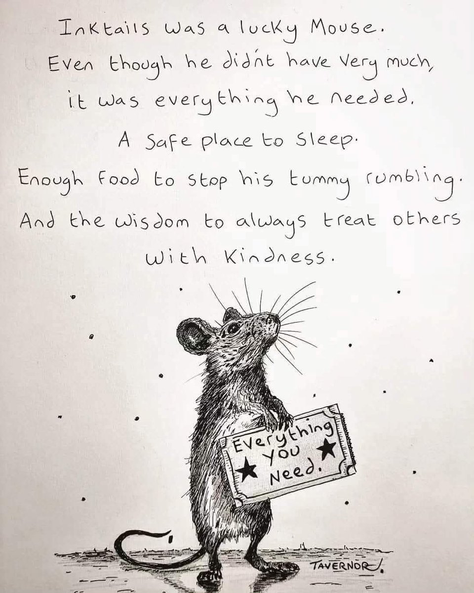 DERVIEMOO's tweet photo. All we need is summed up by this little mouse 🐭
Be kind to all kind ❤️ 😇
#VeganForTheAnimals #mouseinthehouse
#thesanctuaryangels #hereforalltheanimals
Paul Tavenor Art and Inktails mouse https://t.co/L9ThhSbJ2Q