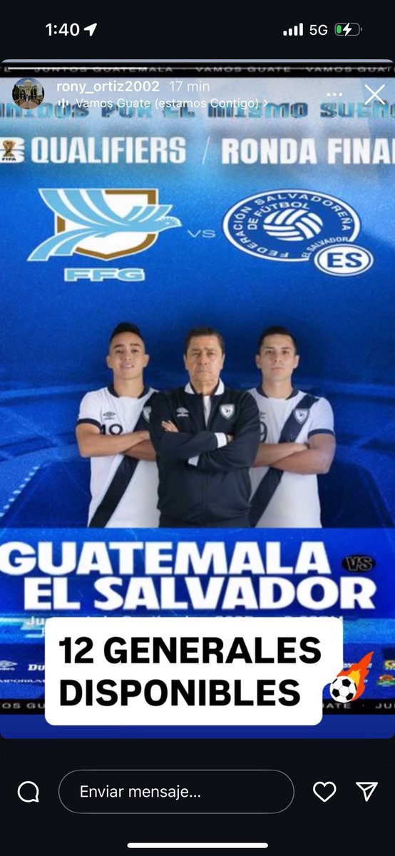 VryanKickz's tweet image. Ya empezaron a salir los revendedores con todas las entradas para el partido de Guate, vayan a dejarle un saludo a este a su Instagram😊😊
