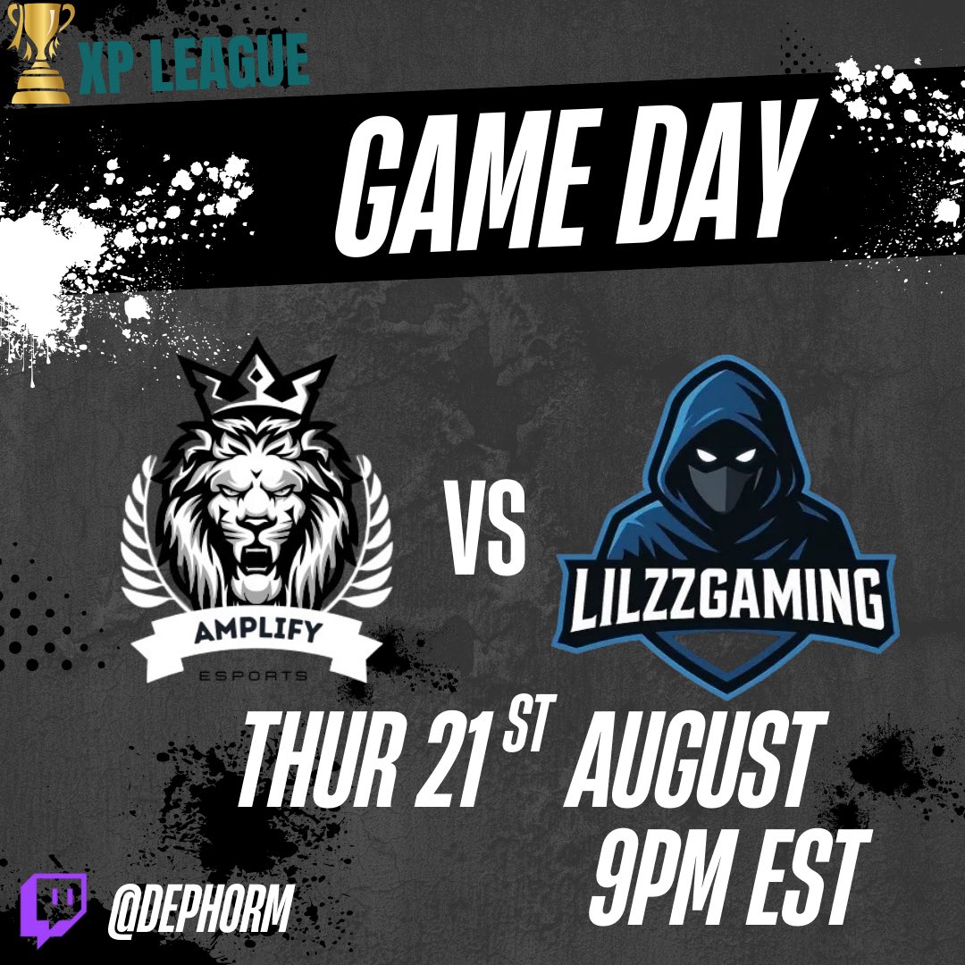 Tonight the main team take on <a href="/LiLzzGaming/">LiLzzGaming</a> in <a href="/XP_Leagues/">XP League</a>! 

Tune in at 9pm est to support! twitch.tv/dephorm 

#AmpItUp🩶🤍