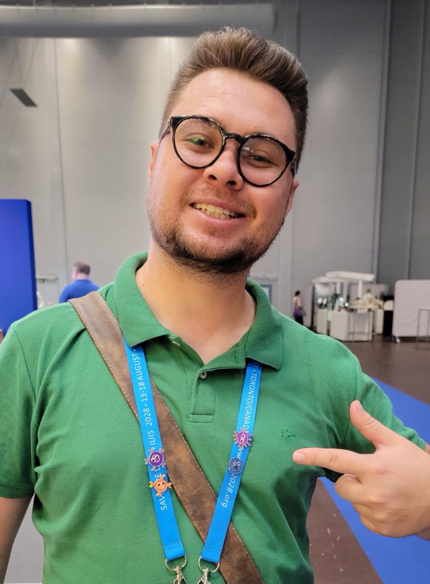 ImmunoPodcast's tweet photo. Gotta catch 'em all! ๐
Congratulations Dr. Jefferson Leite (@jeffantleite) on collecting all four #ImmuneCell pins at #IUIS2025! https://t.co/jnsx0gtFR8