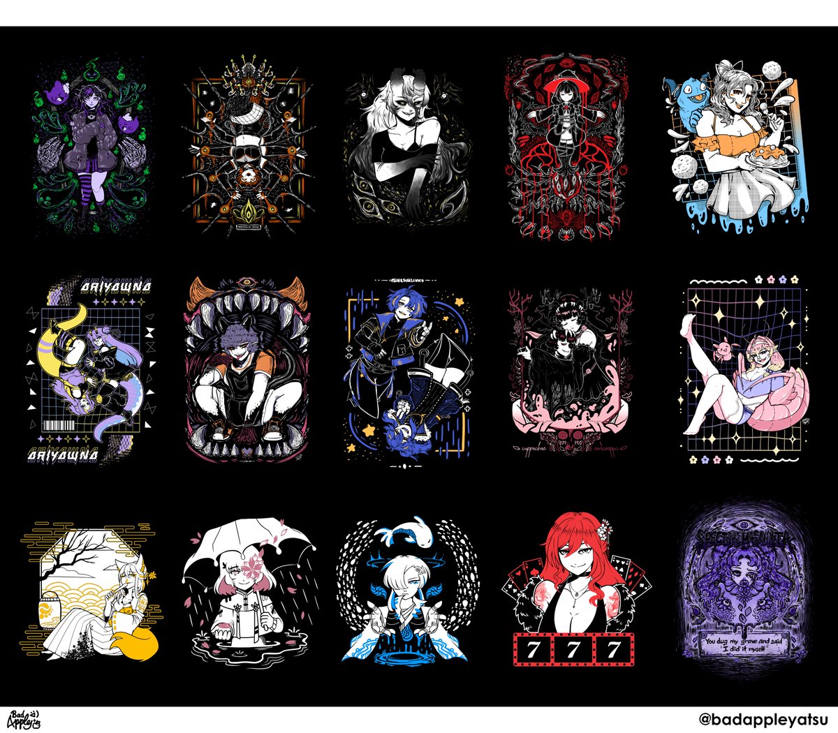 Any #Vtubers need artworks made especially for clothing that can be subtle, have some cool graphics, kinda sketchy(literally), and or bold i can make it happen ᐠ( ᐛ )ᐟ

I'm better with more horror inspired pieces but I can do simple stuff too! ∠( ᐛ 」∠)＿