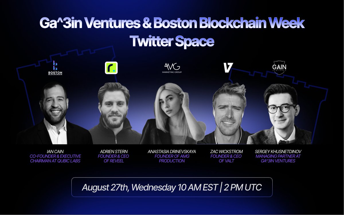 Ga^3in Ventures (@gainventures) on Twitter photo Twitter Space Next Wednesday!
π
Date: Wednesday, August 27th
π Time: 10:00 AM EST | 2:00 PM UTC
π Hosted by <a href="/Ana_dwsn/">Anastasia Drinevskaya</a>, Founder OF AMG Production, ex-CEO @cointelegraph
Featuring:
<a href="/Personacult/">Sergey Husnetdinov ππ</a>, Managing Partner at <a href="/GainVentures/">Ga^3in Ventures</a> & Professor at <a href="/SKEMA_BS/">SKEMA Business School</a>.
<a href="/ichuckcain/">Ian Cain</a>, Twitter Space Next Wednesday!
π
Date: Wednesday, August 27th
π Time: 10:00 AM EST | 2:00 PM UTC
π Hosted by <a href="/Ana_dwsn/">Anastasia Drinevskaya</a>, Founder OF AMG Production, ex-CEO @cointelegraph
Featuring:
<a href="/Personacult/">Sergey Husnetdinov ππ</a>, Managing Partner at <a href="/GainVentures/">Ga^3in Ventures</a> & Professor at <a href="/SKEMA_BS/">SKEMA Business School</a>.
<a href="/ichuckcain/">Ian Cain</a>,