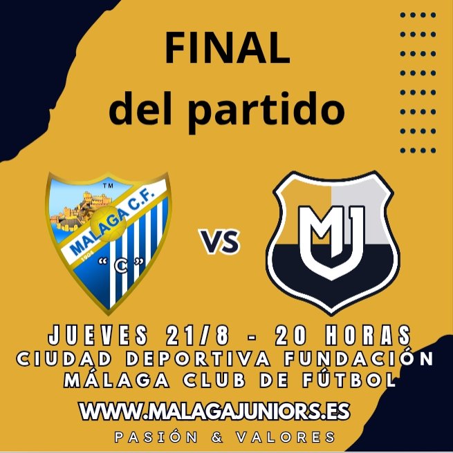 malagajuniors's tweet photo. Final del partido 🔚 segundo partido y nueva victoria de los nuestros 💪🏻🔵🟡, en nuestra visita al campo de la Ciudad Deportiva Fundación Málaga CF.
.
Gracias Málaga CF "C" por la hospitalidad y las instalaciones. Éxitos en la presente temporada.
.
#malagajuniors #malagacfc https://t.co/EYLhuHQpB0