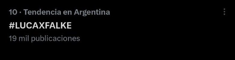 📌 Una locura totales los fans de Luca hicieron TT NACIONAL 💙

#LUCAXFALKE