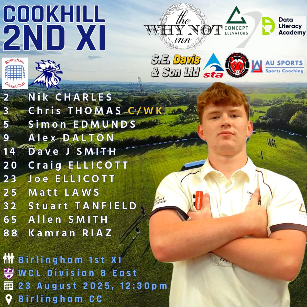 🏏🐔 Saturday Team News 🐔🏏

Business-end of the 2025 season now!

1️⃣s: 🏠 v Hanley Castle &amp; Upton Cricket Club 1st XI
2️⃣s: 🚗 at <a href="/BirlinghamCC/">Birlingham CC</a> 1st XI
🕧 Both 12:30pm start

Thanks to our primary sponsors The Why Not Inn 🤝🏻🫶🏻

Go well, everyone 💙