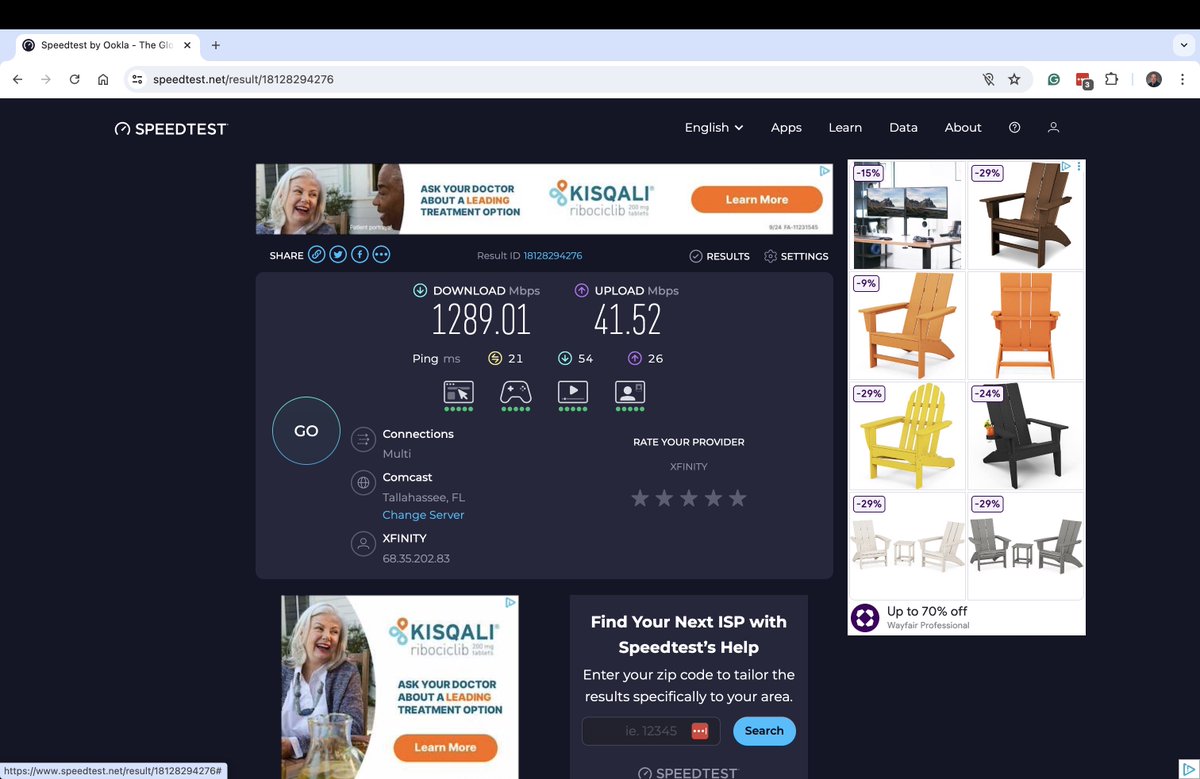 Got the UDR7 from <a href="/Ubiquiti/">Ubiquiti Inc</a> installed at the beach house, now the #WiFi is over 1 Gbps. Great for those who need to work on their vacation.