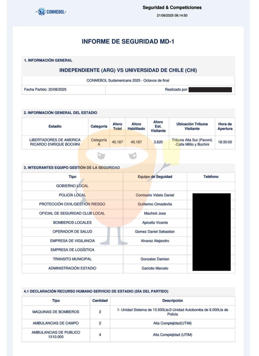 okdobleamarilla's tweet image. 🚨 #EXCLUSIVO | EL DOCUMENTO QUE REVELA LAS ADVERTENCIAS PREVIAS AL PARTIDO DE INDEPENDIENTE 🇦🇷 vs. U DE CHILE 🇨🇱 Y QUE DEJA AL DESCUBIERTO LAS GRAVES FALLAS EN SEGURIDAD

📌 Doble Amarilla accedió al documento de la reunión previa al encuentro entre CONMEBOL, la Seguridad de PBA…
