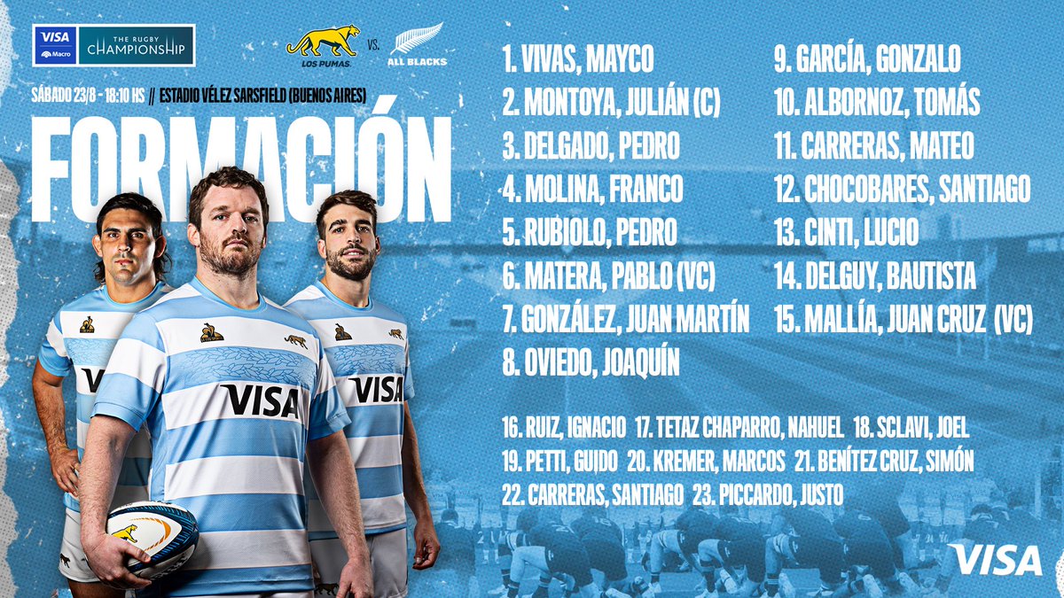 ¡Los 23 para la revancha en Vélez! 🇦🇷

#SomosLosPumas