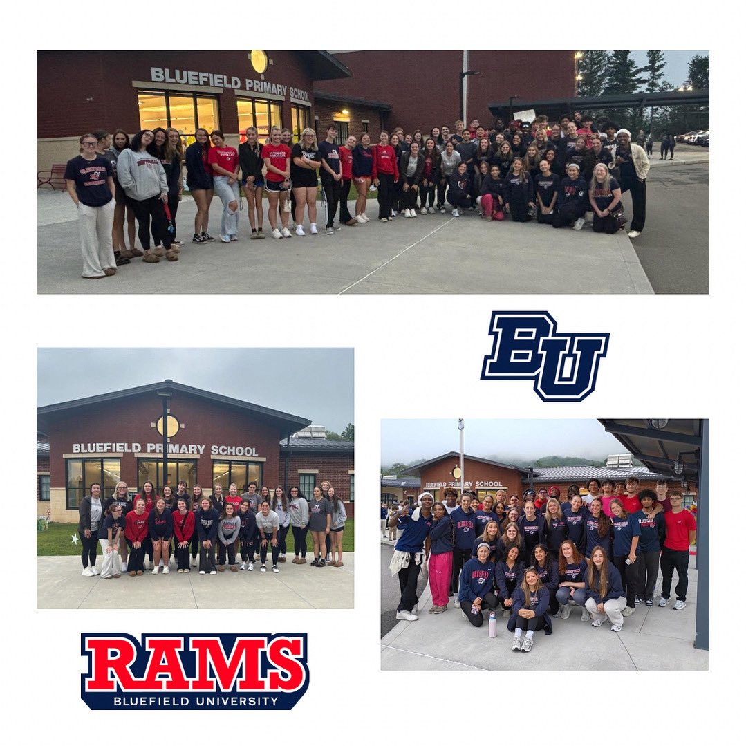 This morning, Bluefield’s Cheer, Softball, and Volleyball programs welcomed students at Bluefield Primary on their first day of school!

#RamsFamily 🐏🔵🔴