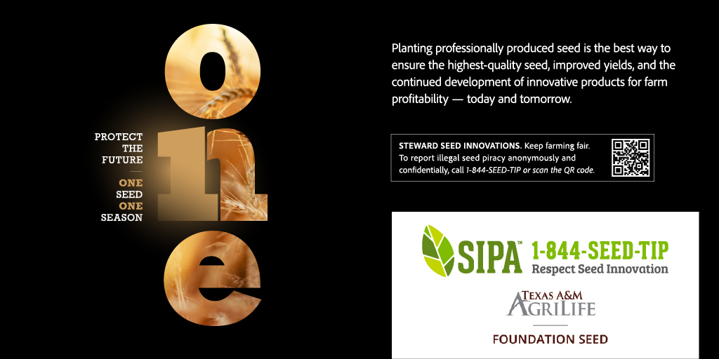 🌱 Brownbag seed = weaker crops + legal risk. Certified seed = purity, yield &amp; peace of mind. Backed by <a href="/txresearch/">Texas A&M AgriLife Research</a> at Texas A&amp;M AgriLife Research Vernon Center.
#JustGrowIt #CertifiedSeed