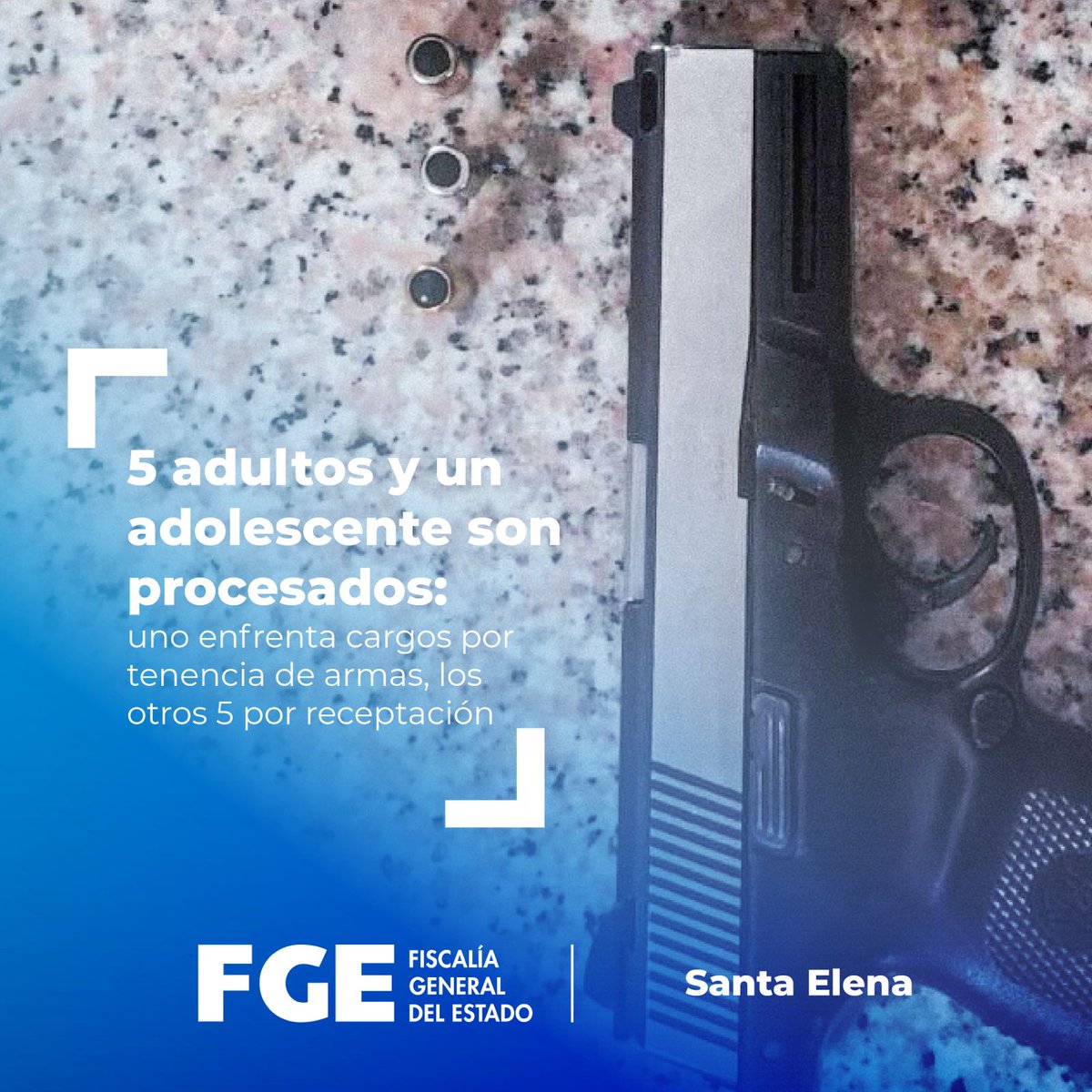 FiscaliaEcuador's tweet photo. #ATENCIÓN | #SantaElena: #FiscalíaEc procesa a 5 sospechosos de #Receptación de artículos robados y a uno más por presunta #TenenciaDeArmas. Fueron aprehendidos durante un operativo en #LaLibertad.

Más información ⬇️
https://t.co/xDXAeslrv5 https://t.co/SDMXKtl7em