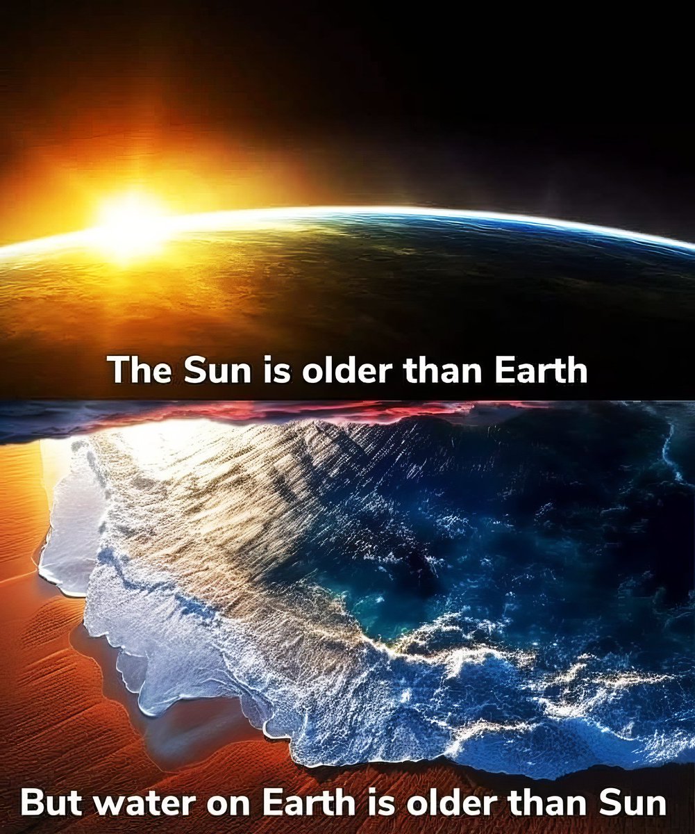 This is misleading.
Its thought the Earth formed just 10's of million years after the Sun initially formed from originating cloud of gas and dust.
The Water on Earth is older than the Sun, as the Oxygen in water was formed in an earlier star supernova, and the Hydrogen was formed