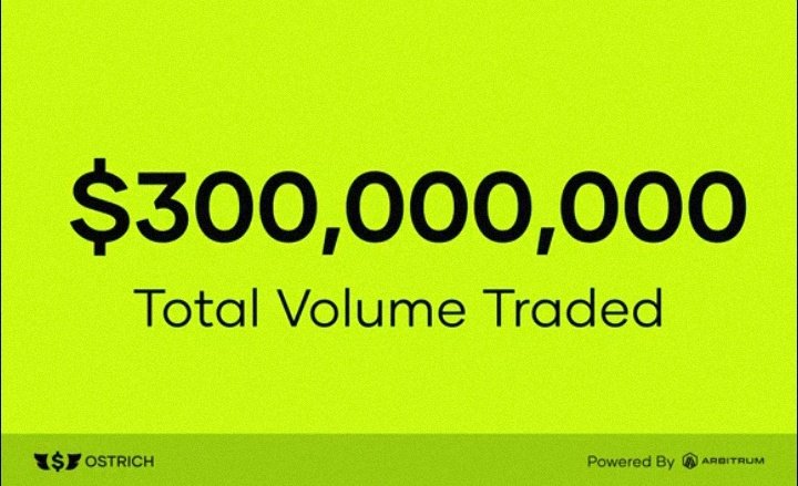 Dablendo01's tweet image. Milestones are markers of momentum. And this week, @Ostrich_HQ, powered by @arbitrum, just achieved a major one:

👉 $300 million in total trading volume.

This isn’t just a win for Ostrich. It’s a signal of what happens when #scalable infrastructure meets global participation.…