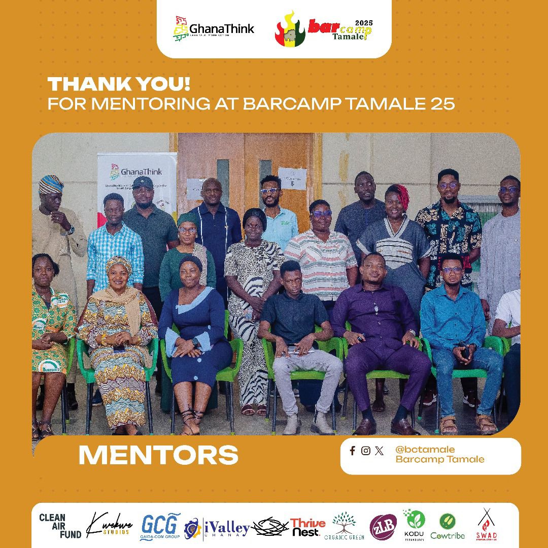 ✨ #BarCampTamale 2025 was 👍

Join us @GhanaThink to say Thank You to our #bctamale mentors - REAL people that are Resourceful, Experienced and Accomplished with a proven record of great Leadership skills and impact.

 #tamalekonnect #speedmentoring #mentoring cc @BarcampGhana