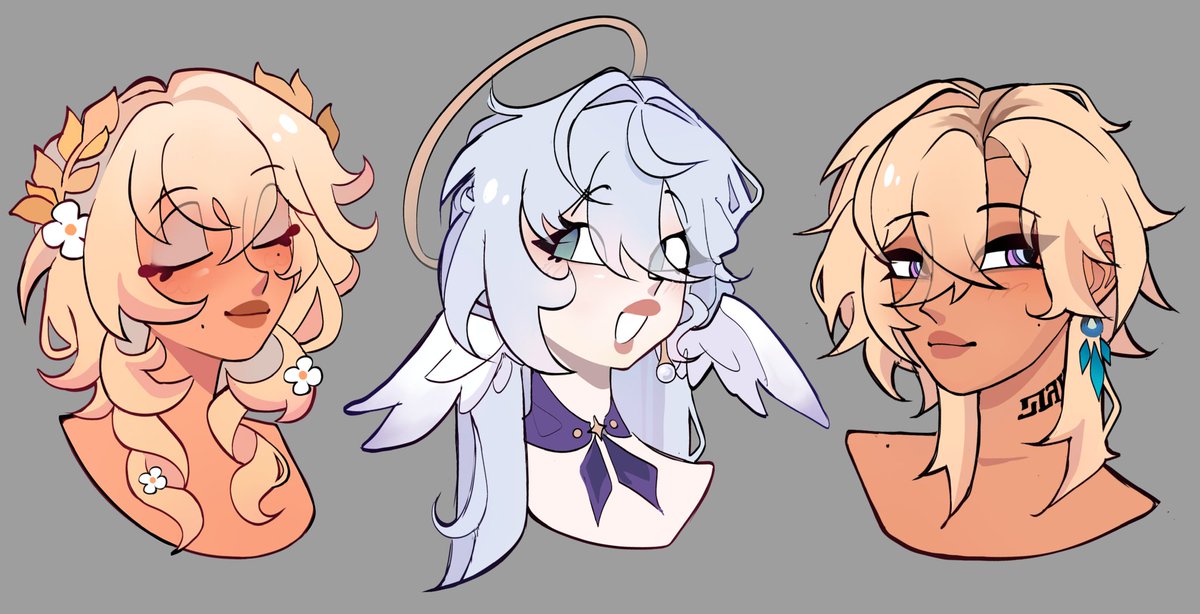 working on some hsr headshots to use as future references  #aglaea #robinhsr #aventurine
