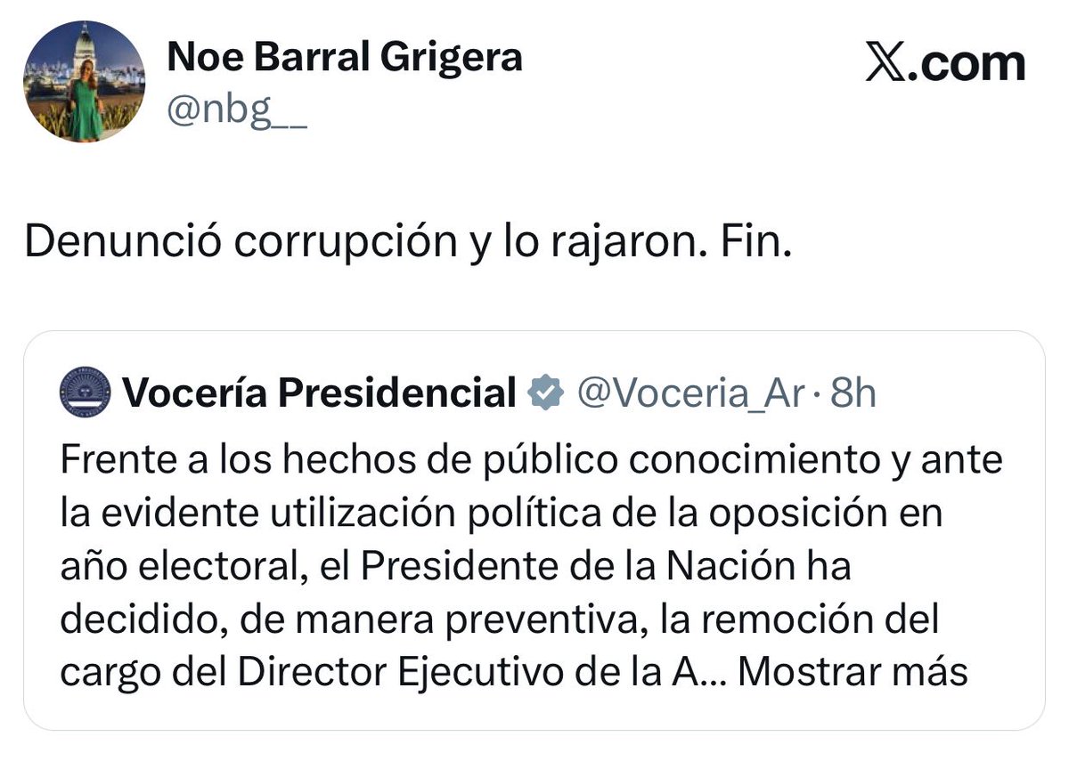 cheadmdq's tweet photo. Minuto a minuto crece el escándalo de las coimas. 
Ya están denunciados Milei,su hermana, Martín y Lule Menem. Hagamos visible lo que algunos medios ensobrados intentan tapar.  #KarinaCoimera https://t.co/d6w1Qwmykj