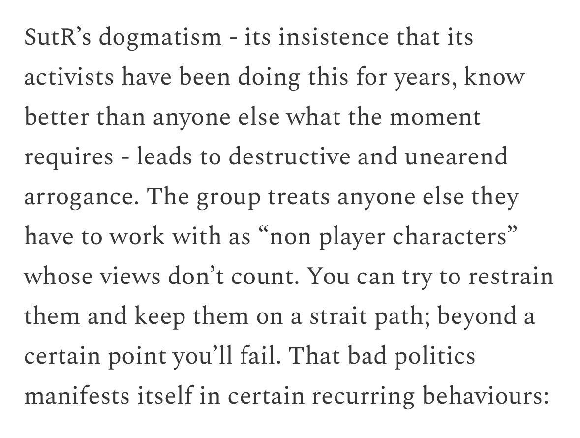 This is everything we’ve been saying about <a href="/AntiRacismDay/">Stand Up To Racism</a> for years. 

How many times did we hear “we’re antifascists and we’ve been doing this for x amount of years” when their activists were racially abusing Black women.