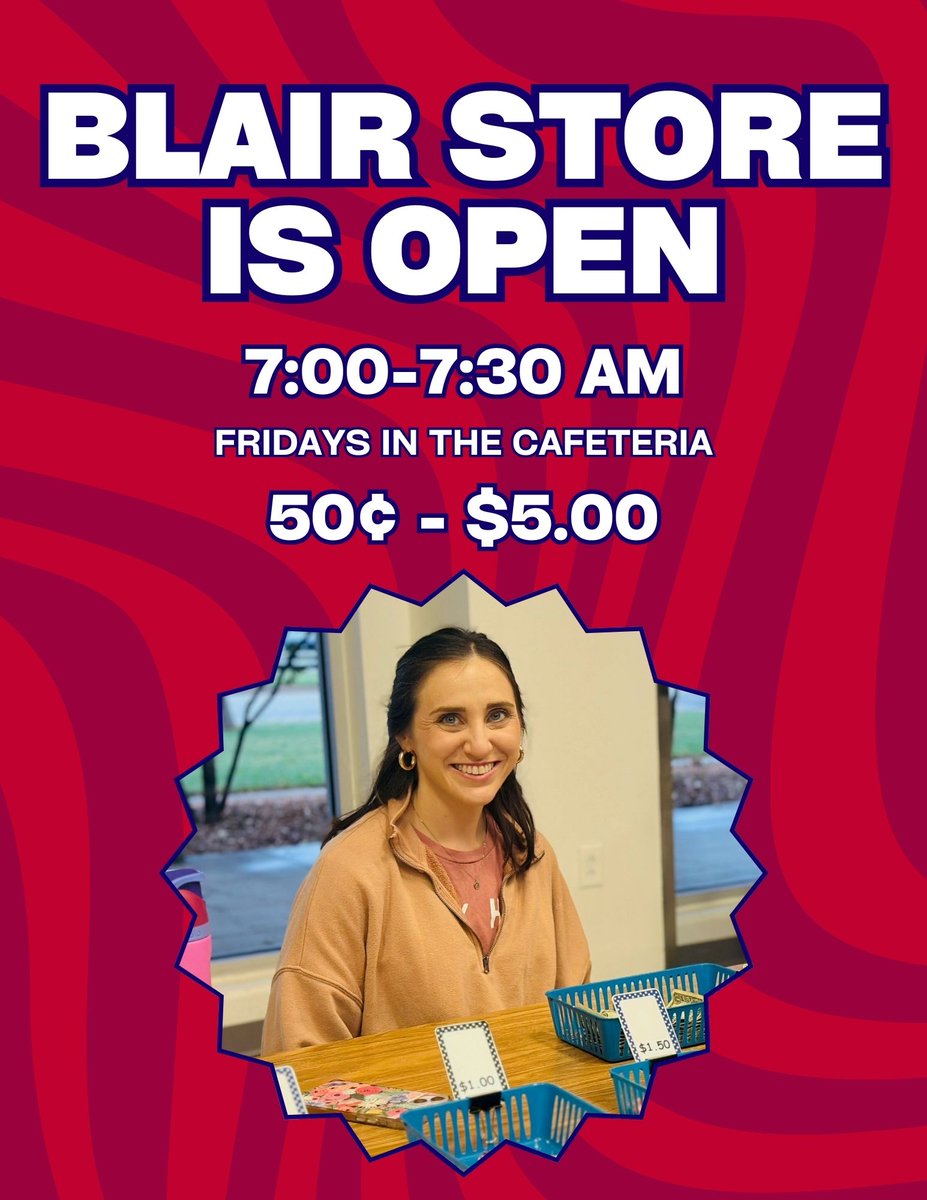 BlairElemEagles's tweet photo. The Blair Store is back! The store will be open tomorrow at 7am. All proceeds will help raise funds for upcoming field trips. #GameOnLevelUp #SoaringtoSuccess #cfbproud https://t.co/08IrFjbRy1