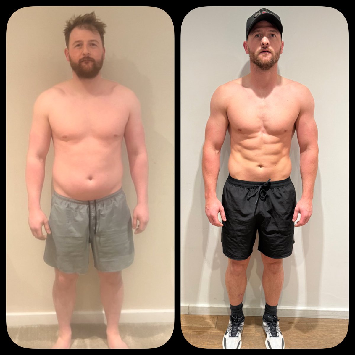 BMAC1o's tweet image. “Before ➡️ After.
Not just the weight, but the mindset transformed.
6 months of consistency, discipline, and patience.
Hopefully have a other great season at @FauldhouseFC ❤️🤍💪 #BodyTransformation #FitnessJourney #ConsistencyIsKey”