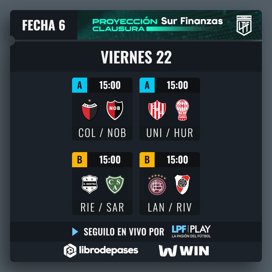 LPFPlay's tweet image. #TorneoProyección @surfinanzas Clausura | 
🔜 ¡Mañana viví el cierre de la #Fecha6! 🏆

▶️ @LPFPlay 
💻lpfplay.com - La Pasión del Fútbol