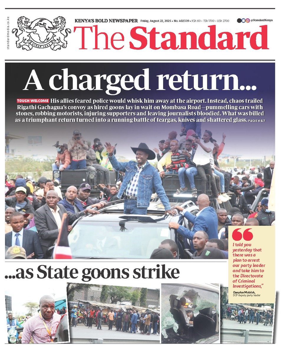 A charged return....

Good Morning Kenya