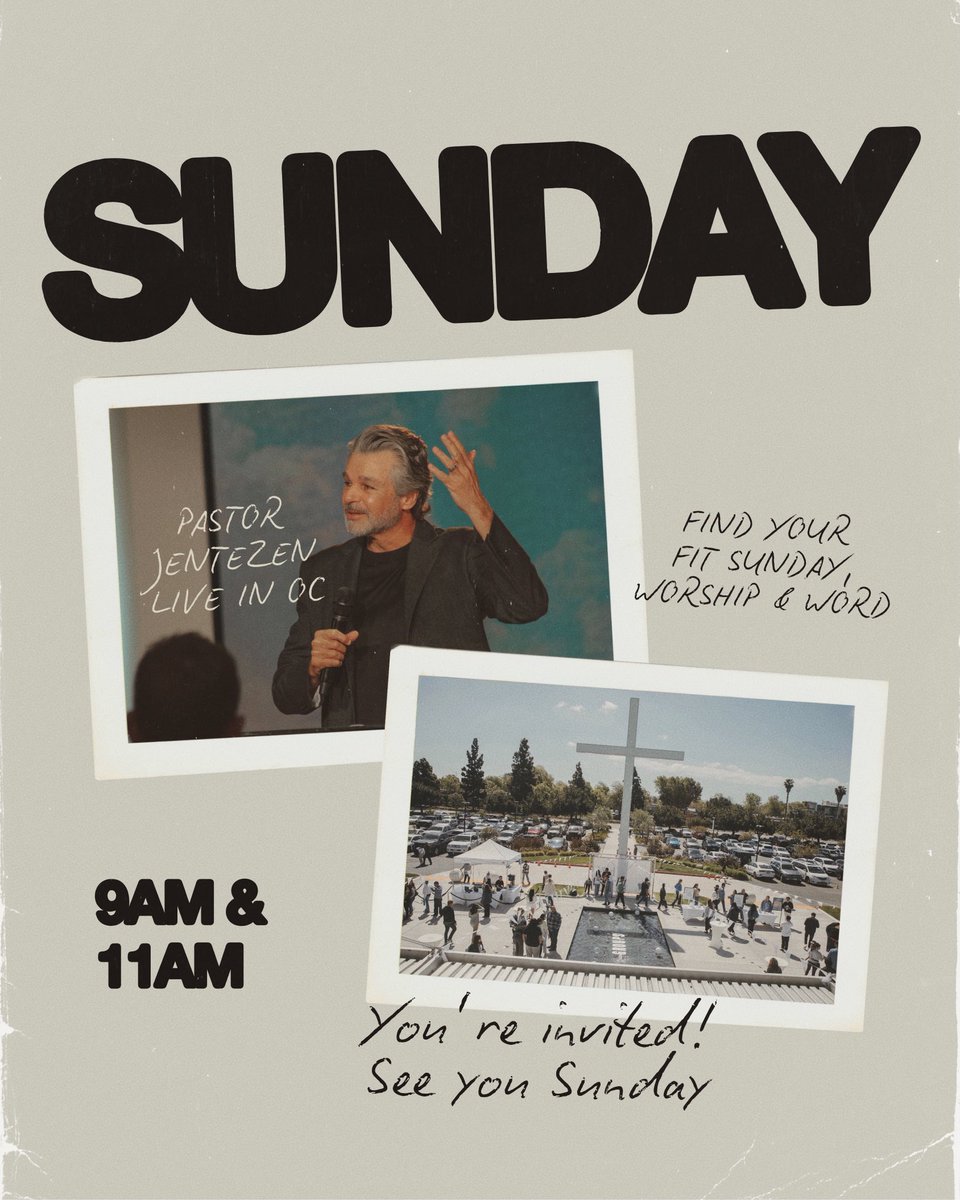 Free Chapel OC! Get ready because this Sunday, August 24th at 9&amp;11AM - Pastor <a href="/Jentezen/">Jentezen Franklin</a> is back &amp; speaking LIVE at our OC Campus! Gather with us for worship, a powerful word &amp; to find community out on the patio! 

📍 Free Chapel OC | 2777 McGaw Ave, Irvine, CA