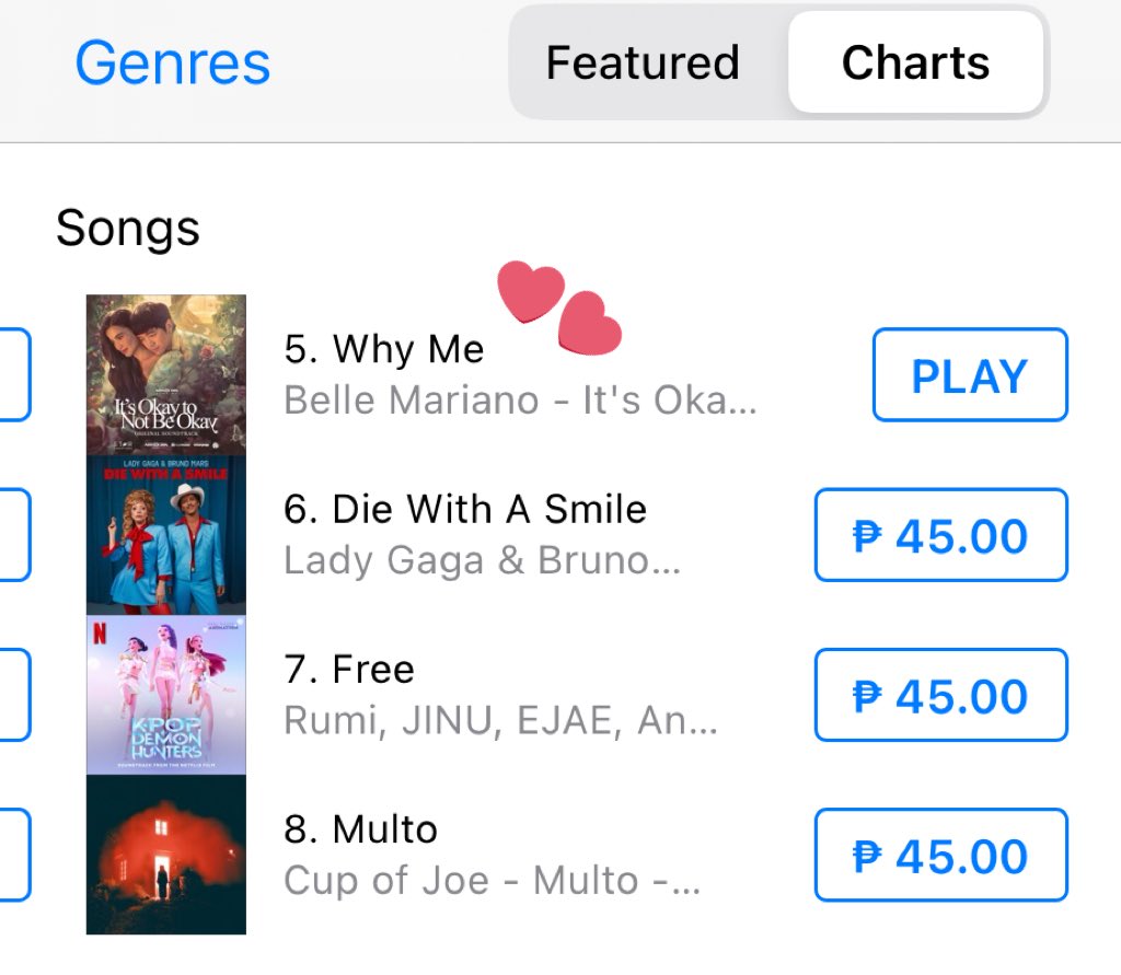 donbellechemy's tweet image. hi! why me is charting at #5! we can push this higher, yeah? purchase it on the iTunes store 🤍

WHY ME BELLE
#BelleMariano
