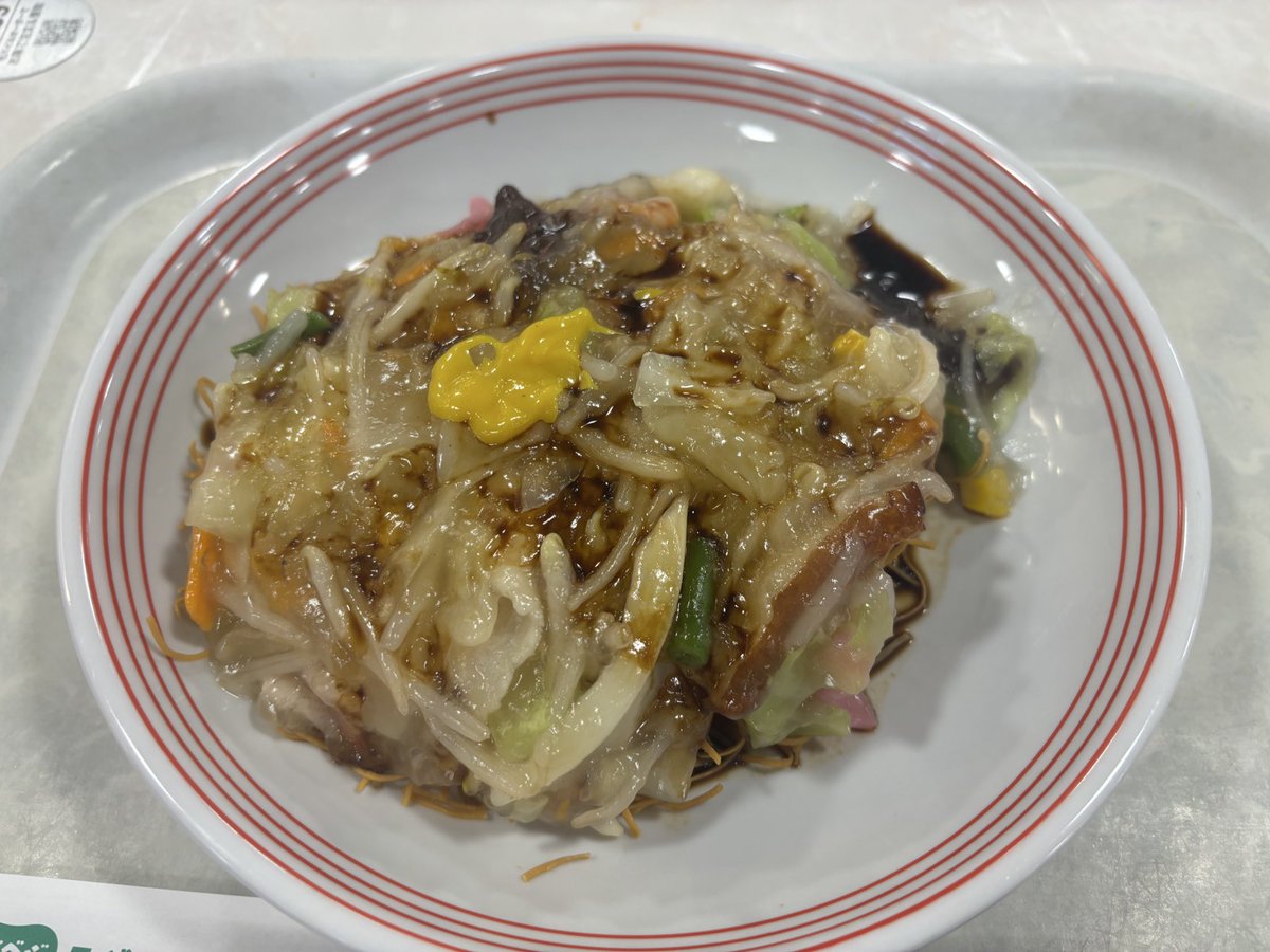 engunkansya's tweet photo. 名前のわりには中々食いでのあるスモール皿うどんΨ( 'ч' ☆)。こりは安いし量も程よいかも…。#リンガーハット https://t.co/E1CpQb0Eir