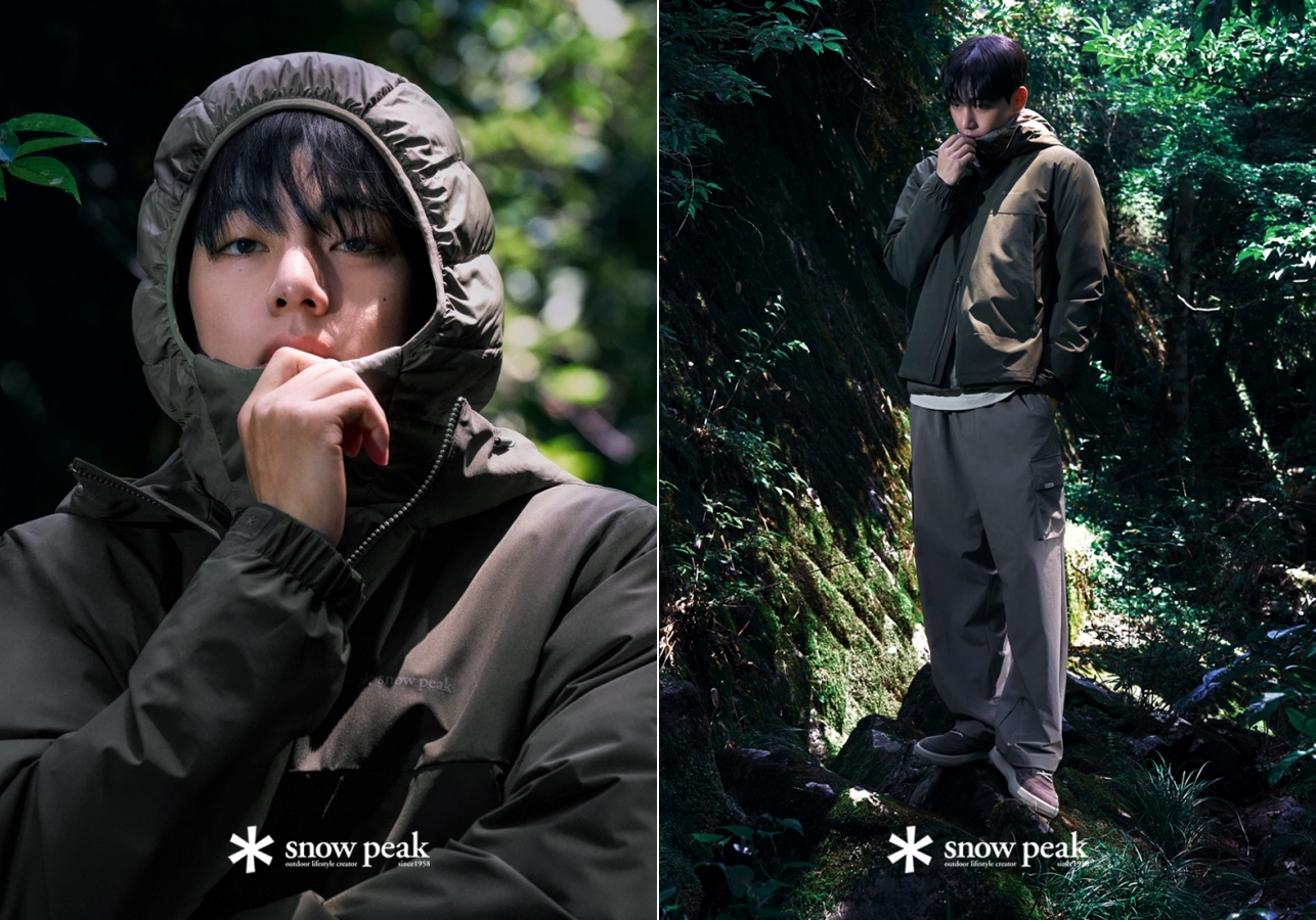 SNOW PEAK BTS V ブラック ダウンジャケット テテ x Snow Peak Outdoor