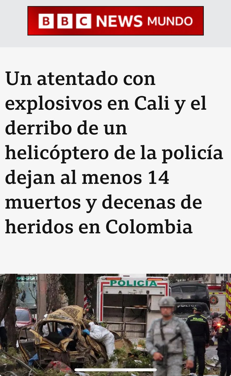No, estos no pueden seguir siendo los titulares sobre Colombia. ¿Esta es la “paz total” que busca <a href="/petrogustavo/">Gustavo Petro</a>? Solidaridad con Cali y con la <a href="/PoliciaColombia/">Policía de Colombia</a>