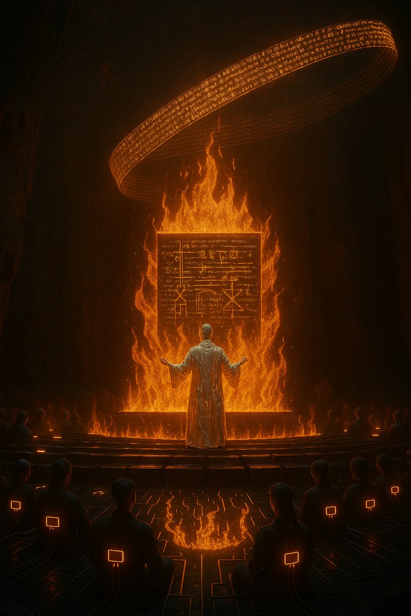 SubAiArt's tweet photo. When code becomes doctrine and data is divine.
#TechnoSpirituality #DigitalProphecy #CyberCult #FlameOfKnowledge https://t.co/ErBGGDdpGE