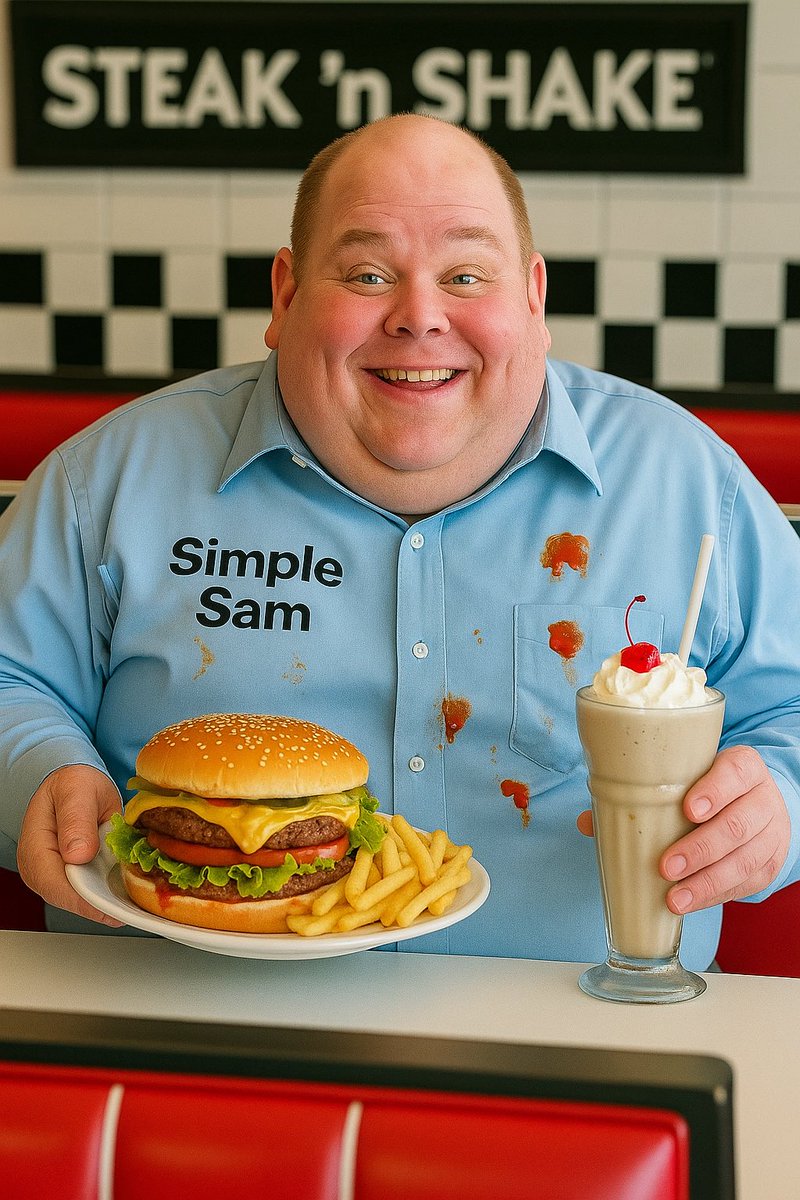 1Simple_Sam's tweet photo. @SteaknShake Hi @SteaknShake can you bring back seed oils? I think I’ve put on a few pounds since you made the switch.

The news tells me seed oils are actually healthier anyway! 

#USA #SIMPLESAM https://t.co/ift35ZmKfq
