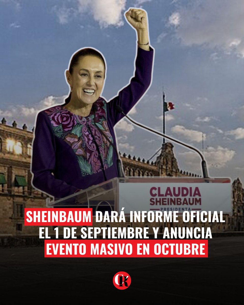 #Nacional 🥳 El informe de gobierno llega en dos partes: primero, la presidenta Claudia Sheinbaum dará su mensaje en el Palacio Nacional, y un mes después el evento masivo.
.
.
.
#México #ClaudiaSheinbaum #InformeDeGobierno #PalacioNacional #ZócaloCDMX #Noticias #fyp #ParaTi