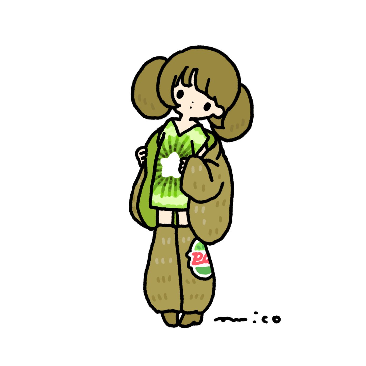 「Kiwi fruit #今日は何の日 #キウイの日」|paricoのイラスト