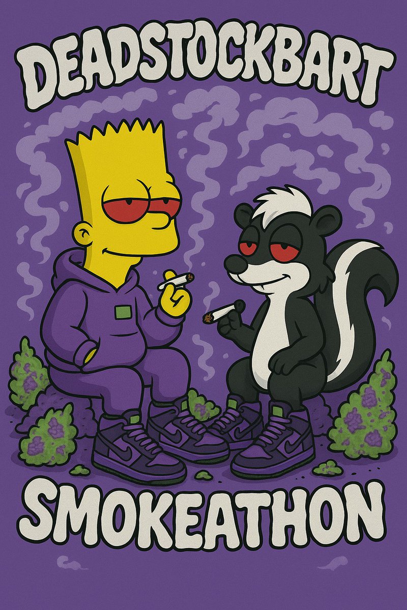 PT.2 SMOKEATHON COMING TOMORROW NIGHT!
Smoke sesh, gaming LIVE ALL WEEKEND 
Twitch.tv/Deadstockbart 
#T2R