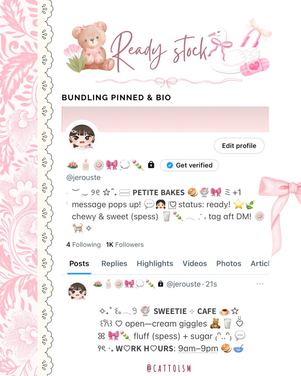 CATTOlSM's tweet image. help repost, tysm! 👧🏻💗

attenshon—! 👀
haalo teman-timun! ✋🏻aku membawa 8 bundling wording pinned dan bio ready stock / rs ⊹ only 85OO each! 🐈‍⬛🎀⭐️

pls, check alt for more details ★
kindly tag me after dm! ꒰ᐢ｡•༝•｡ᐢ꒱ 🪷
#zonauang #zonajajan #zonaba