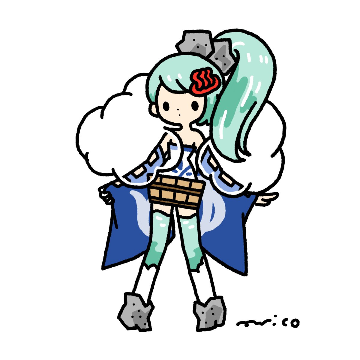 「Hot springs #今日は何の日 #温泉の日」|paricoのイラスト