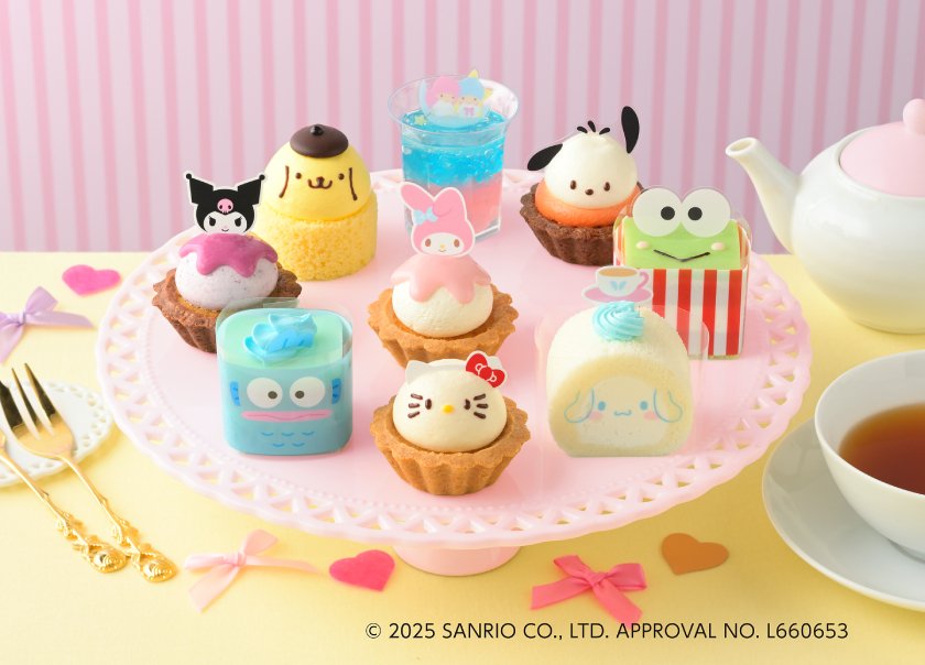 sgs109com's tweet photo. 【ニュース】マイメロやシナモン、プリンが可愛いプチケーキに♡ #銀座コージーコーナー から「＜#サンリオキャラクターズ＞スイーツコレクション(9個入)」が期間限定で8/29(金)発売🐱🐰🎀💖🐶🐩💙😈🖤💜🧁🍰https://t.co/f19TyeQQCx https://t.co/6QBBkCJxSe