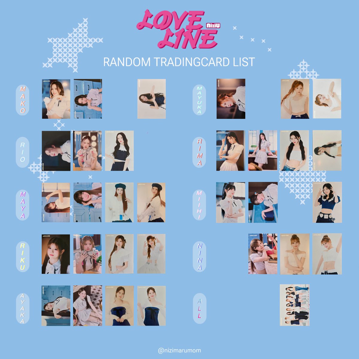 NiziU LOVE LINE ラントレ NiziU LOVELINE-Japanese ver-／Shining day ラントレ 一覧完成いたし