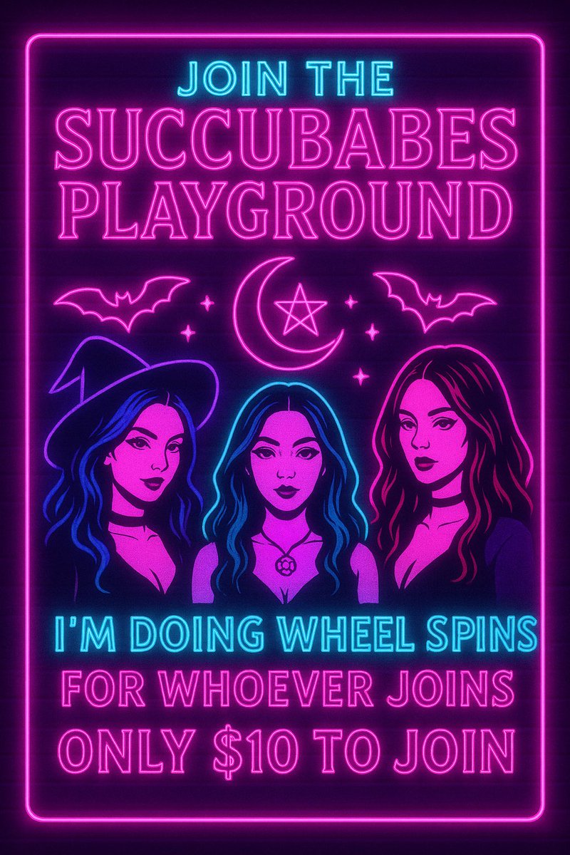 Defiant_Lexi's tweet image. ✨🖤 Welcome to the Succubabes Playground 🖤✨Join the lounge for just $10 and unlock exclusive pics + vibes 🔥PLUS I’ll be doing 3 wheel spins 🎡 for everyone who joins!😈💋
Who’s ready to play? 🕸️🌙
#SuccubabesPlayground #SpinToWin #WitchyVibes #ExclusiveContent