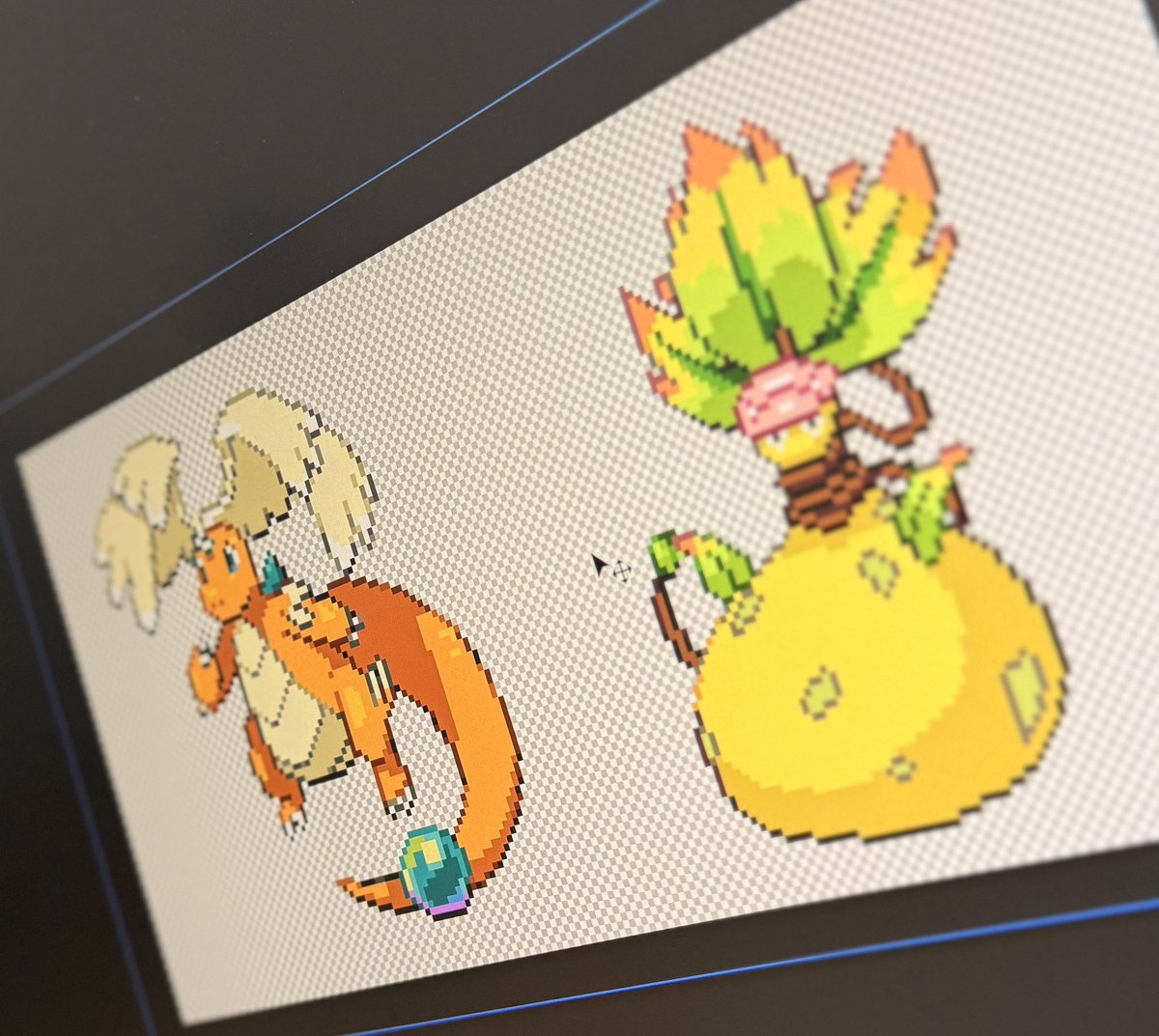 poketettei's tweet photo. メガカイリューとメガウツボットのドット絵を準備しました！今回は何体出るんだろうー？ https://t.co/KrLmr7hGOP