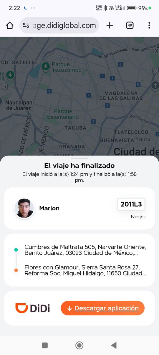 tattooex's tweet photo. Que onda con los envios en @DiDi_Mexico que el conductor cerro el viaje y ya no contesto ni entrego el paquete, didi solo me regreso lo del viaje y que pasa con mi paquete @Profeco @DavidParam1 https://t.co/47mDPjDDFp
