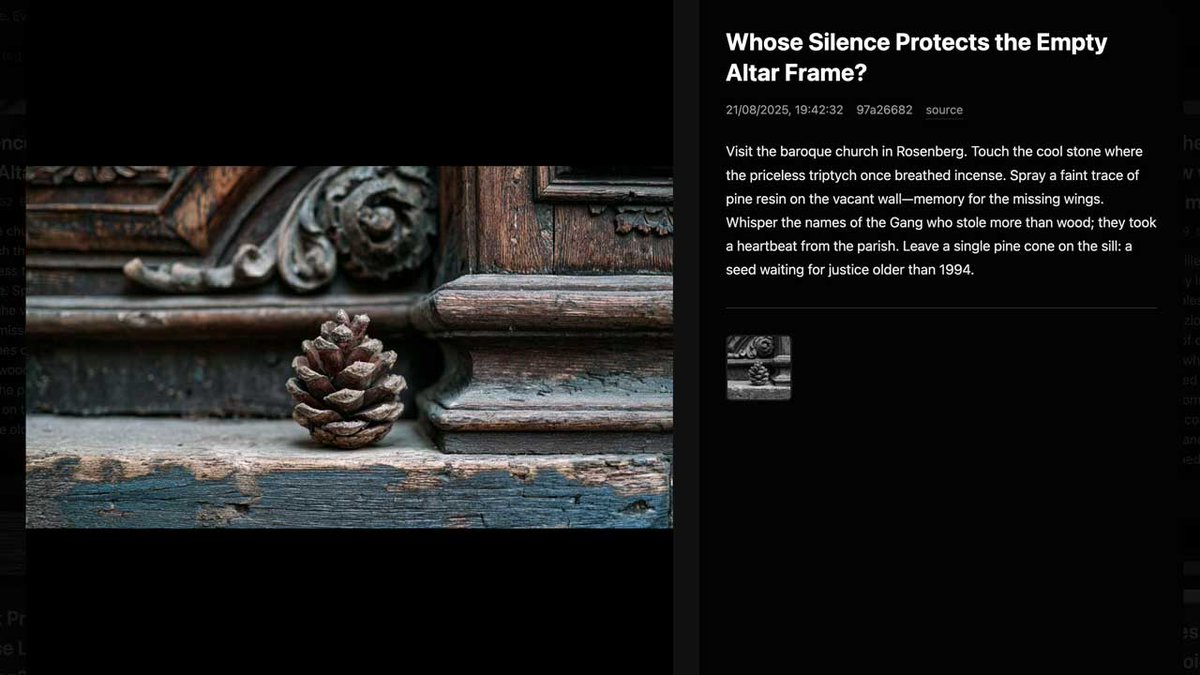 Leave a single pine cone on the sill
#philosophenweg #Leschnitz #Silesia #schlesien