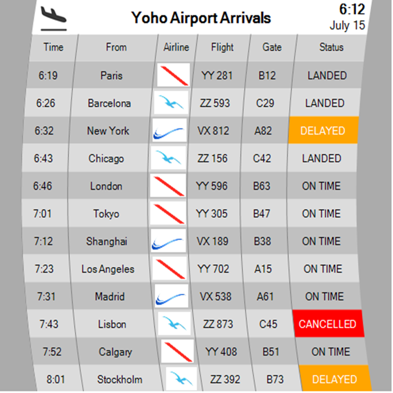 Table4Airports's tweet photo. It is time to decommission monotonously rectangular boards for airport arrivals and departures, and reshape airport experience powered by MegaTable for billions of passengers globally per year.