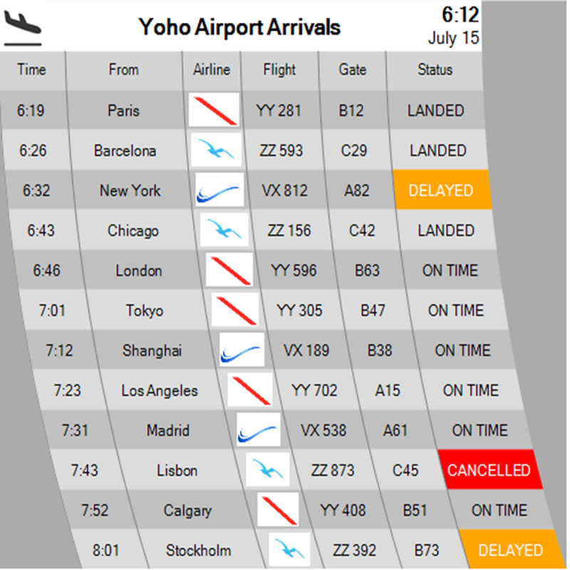 Table4Airports's tweet photo. It is time to decommission monotonously rectangular boards for airport arrivals and departures, and reshape airport experience powered by MegaTable for billions of passengers globally per year.