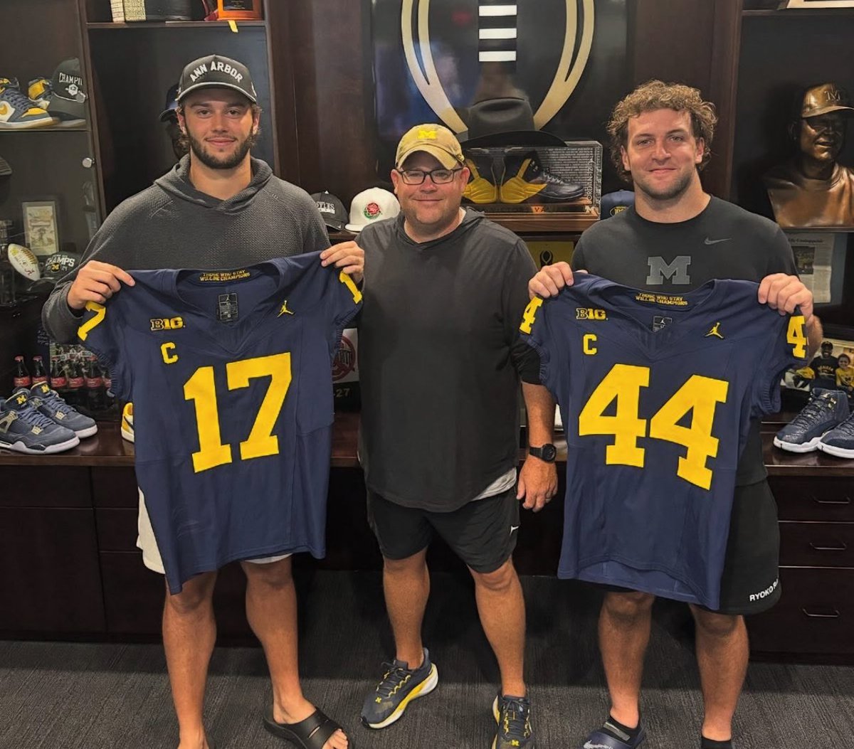 It looks like Michigan's Captains will wear a C on their jersey this year. 

Not sure if this has ever happened before, but love the look 〽️