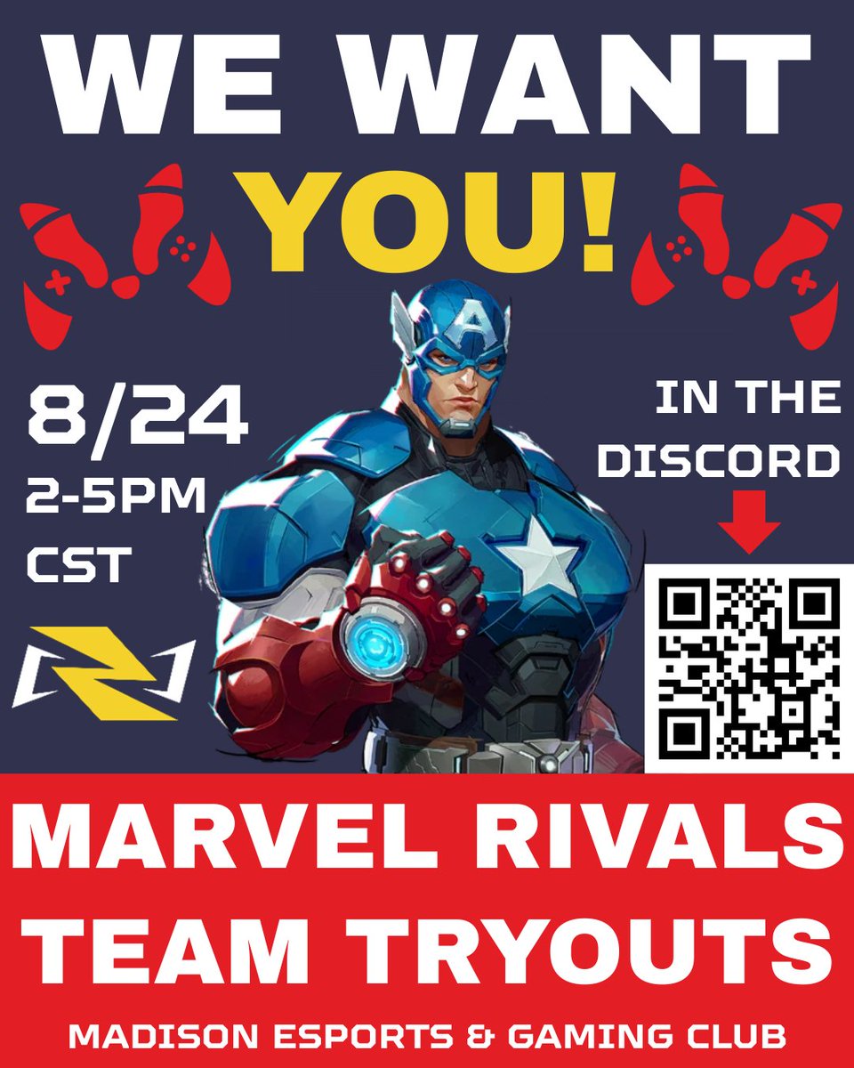 Madison_Esports's tweet photo. 3 DAYS LEFT! Join the discord using the QR for more information. https://t.co/DXl2DH4PF8