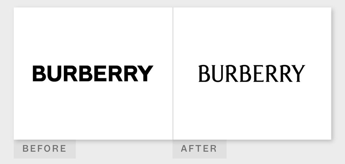 samshape's tweet photo. @SandyofCthulhu FYI Burberry went back to a serif logo and redesigned their knight icon https://t.co/K31hKN1MYN