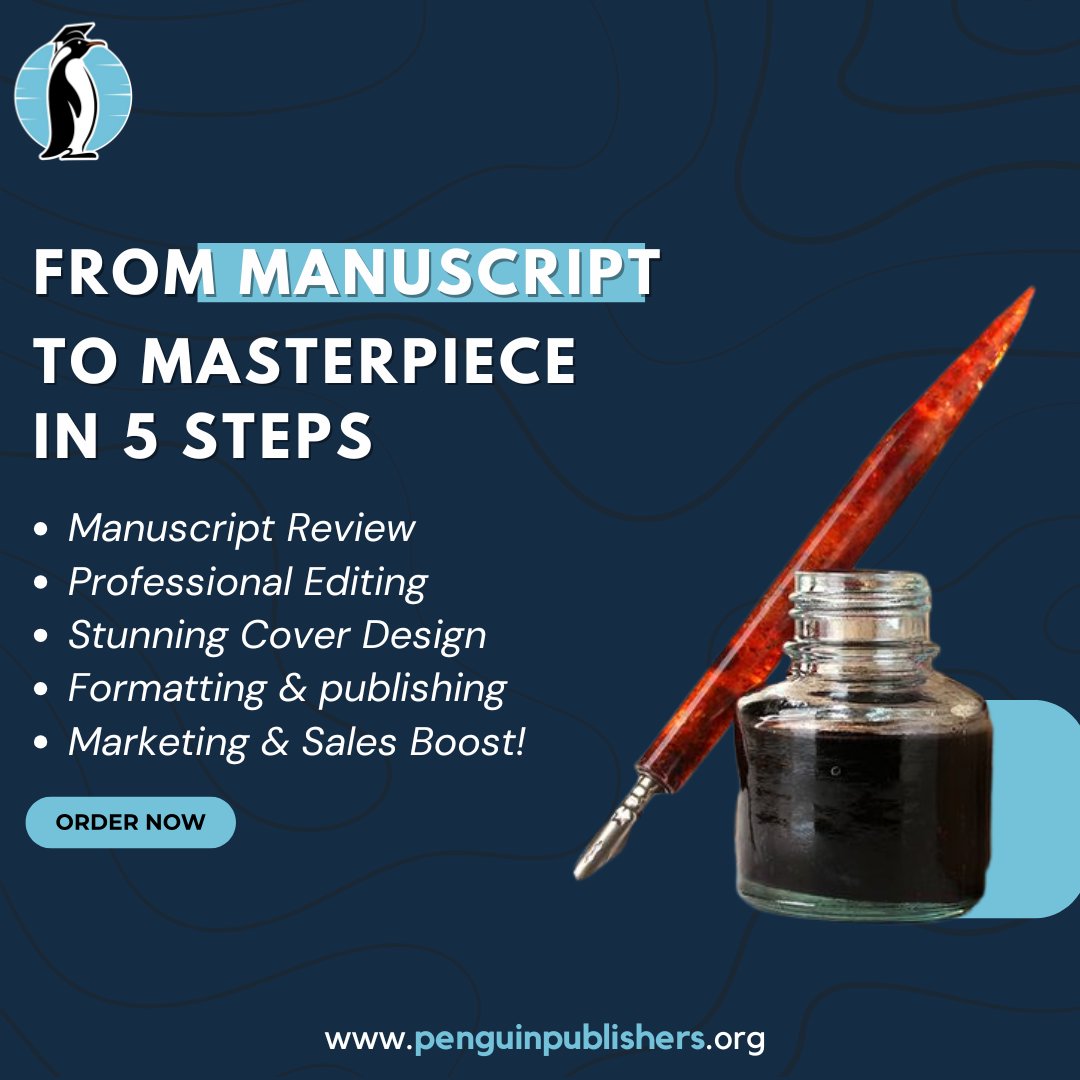 penguinpub's tweet photo. Let Penguin Publisher𝐬 turn your words into a 𝐛𝐞𝐬𝐭𝐬𝐞𝐥𝐥𝐢𝐧𝐠 𝐞𝐁𝐨𝐨𝐤 seen by readers worldwide.

✅ Manuscript Review
✅ Professional Editing
✅ Stunning Cover Design
✅ Formatting &amp; Publishing
✅ Marketing &amp; Sales Boost

Contact us now:
https://t.co/sSzWoZ2Aeo https://t.co/XS1IKvganX